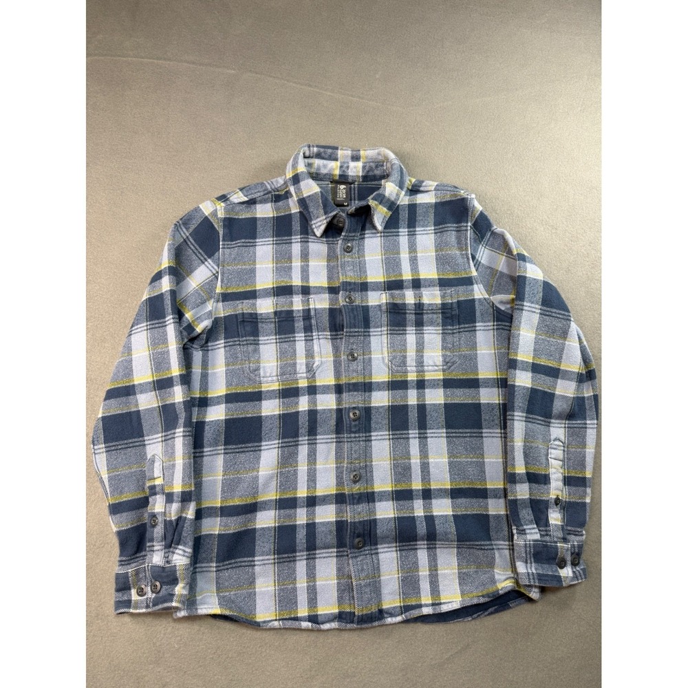 Mountain Hardwear Plusher Flannel Shirt Men's Medium Blue Plaid Heavyweight